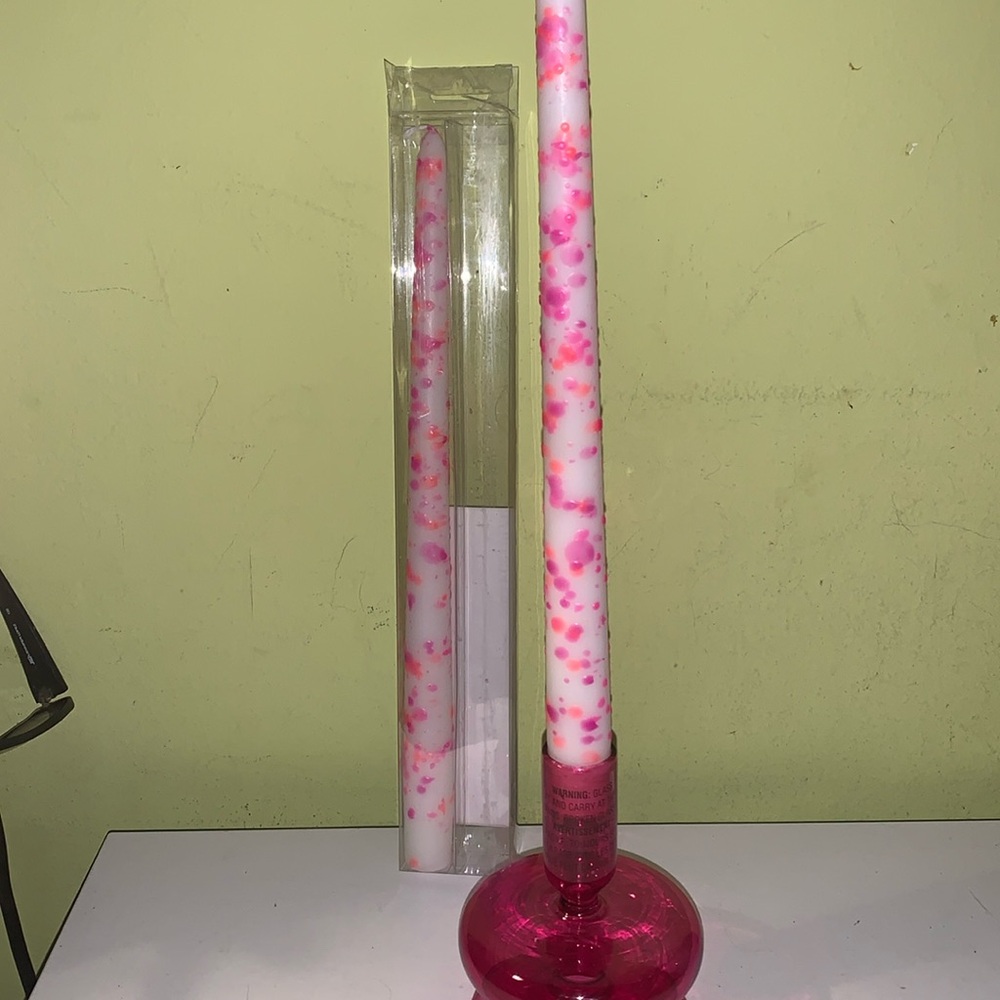 Ashland candle holder with neon candles